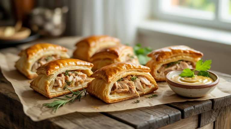 Savory Chicken Puff Pastry Pockets